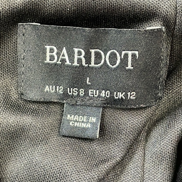 New Bardot Chameleon Lace Midi Dress In Black Strappy Open Back Sz L - Picture 10 of 16